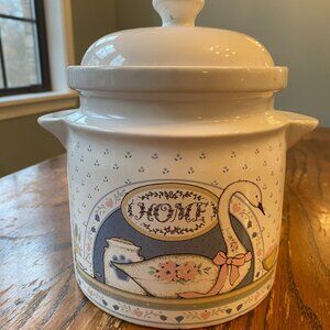 VTG Trenditions Home Upland Silver & Cutlery Swan Fabrizio Cookie Jar Canister w